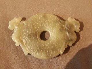Chinese Hand Carved Transluscent Jade Stone Horse Pendant Amulet Netsuke