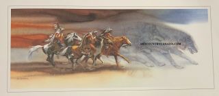 Bev Doolittle Wolves Of The Crow Wss Rare Art Print With Write Up Camouflage