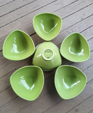 Buffalo China By Oneida 6 - 6 " Vintage Soup Bowls Set Lime Rickey Green Rare