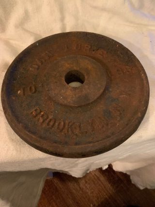 Rare Single 10 Lb Vintage Dan Lurie Barbell Standard Weight Plate Home Gym