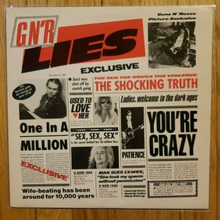 Guns N Roses - Lies Lp Vinyl 1988 Dmm Suicide Uncesnored Cvr Rare Ex