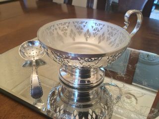 Antique Mappin And Webb Silver Plated And Glass Sugar Bowl