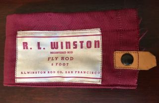 Vintage R.  L.  Winston Bamboo Fly Rod Fly Fishing Sock Wow Lqqk Rare