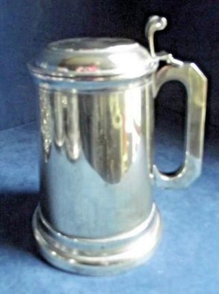Good LARGE SILVER Plated TWO Pint GLASS Bottom Lidded TANKARD c1900 3
