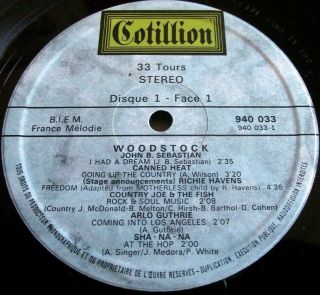 V/A Soundtrack WOODSTOCK 1970 RARE French COTILLION 3 x LP SET.  LAMINATED 2
