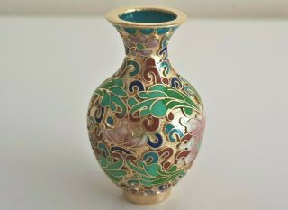 Vintage Vase Chinese Cloisonne Urn Jar Vase Enamel 01