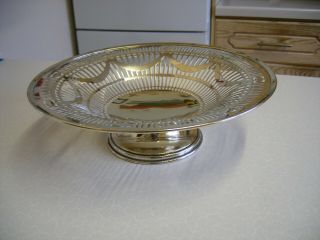 Vintage Marlborough Silver Plated Pedestal Fruit Bowl - 11 " Dia (2804)
