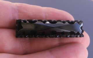 Lovely,  Antique Victorian Carved Real Whitby Jet Brooch