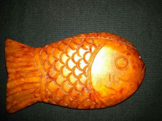 3.  5 " Chinese Hand Carved Jade Stone Koi Carp Fish Statue Figure Ornament Netsuke