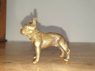 Fine Small Novelty Gilt Bronze Figure of a Male French Bulldog - Frenchie (6cm) 2