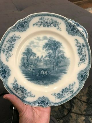 Rare Antique J&g Meakin " The Sandown " (blue) Dinner Plate