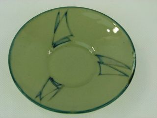 A Rare Small Moorcroft " Yacht " On Celadon Green Pattern Saucer - Exc.