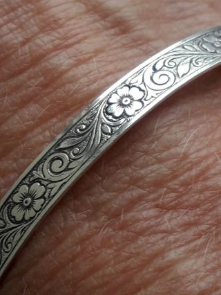 Vintage/Antique Sterling Silver Charles Horner Adjustable Adult Bangle Bracelet. 3