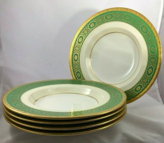 Rare Minton For Tiffany & Co 22k Gold Encrusted 5 Soup Bowls England C 1873 - 1912