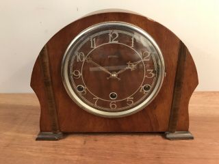 Vintage Rosewood Cased Ingersoll Striking Mantel Clock