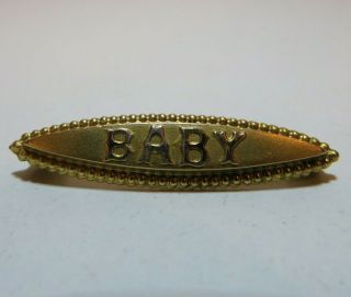 Antique Baby Brooch Baby Bany Shower Christening Gift Gold Plated