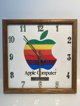 Vintage Apple Computer Wall Clock Marketing Item 1990 Mac Steve Jobs Rare 90s