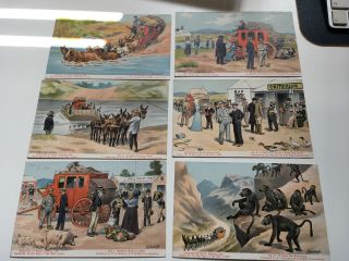 6 X Rare “the Mail Coach” Sketches Of South Africa Life.  Published By Fusslein.