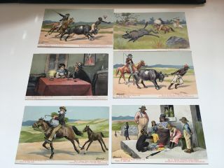 6 X Rare “boer Life” Sketches Of South Africa Life.  Published By Fusslein.