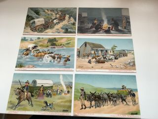 6 X Rare “trekking” Sketches Of South Africa Life.  Published By Fusslein.