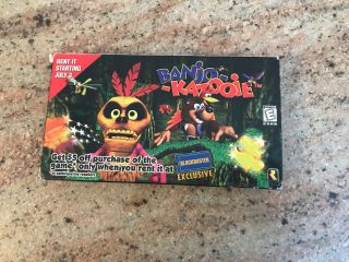 Banjo - Kazooie Nintendo 64 N64 Promo Vhs Video W/ Cover - Blockbuster Rare - 1998