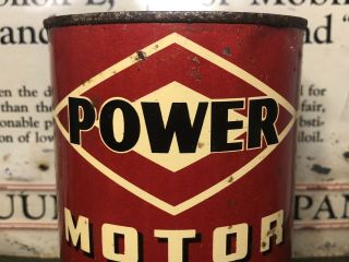 Vtg DX POWER Motor Oil 1 Quart Oil Can Tin DX Sunray Oil Co.  Tulsa Oklahoma Rare 2