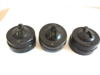 Found 3 Vintage Crabtree Brown Bakelite & Ceramic Light Switchs Type No3