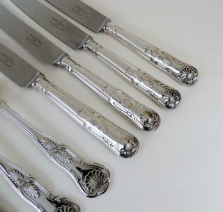 Kings Pattern Silver Plated Knives & Forks Vintage Set Of Four