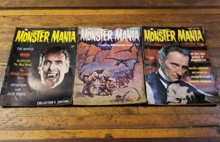 Monster Mania Magazines Comics Issues 1,  2,  3 1967 • Rare Vintage Cult Classic ☆
