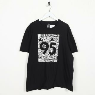 Vintage Nike Big Graphic Logo T Shirt Tee Black | 2xl