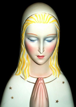 Antique Italy Art Deco Lenci Artist Ronzan Lady Madonna Porcelain Bust Figurine