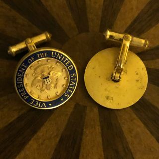 RARE VICE PRESIDENT VICE PRESIDENTIAL SEAL CUFFLINKS GOLD FILLED EAGLE POLITICAL 2