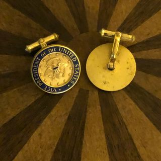 RARE VICE PRESIDENT VICE PRESIDENTIAL SEAL CUFFLINKS GOLD FILLED EAGLE POLITICAL 3