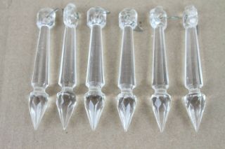 6 3.  5 " Vintage Cut Glass Prism Crystal Lamp Repair Chandelier Rare
