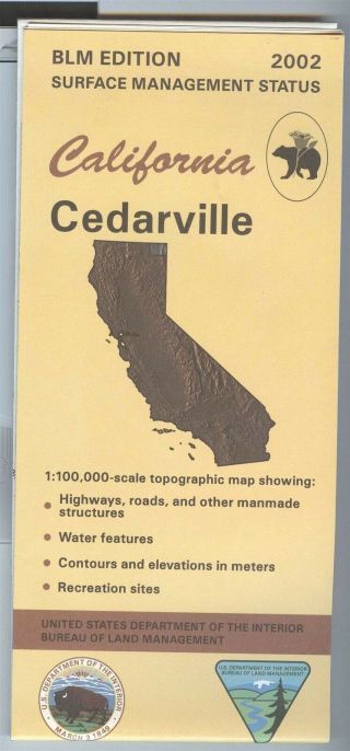 Usgs Blm Edition Topographic Map California Cedarville 2002