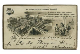 Vintage Lemp Brewery Beer Postcard St Louis Litho Und Back 1901 G,  Rare