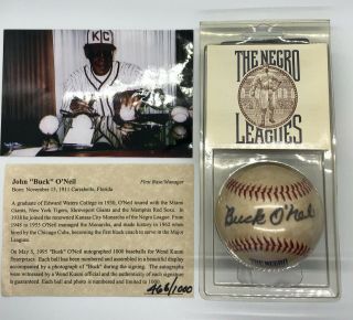 Negro League Buck O’neil Signed Ball 434/1000 Authenticated Rare