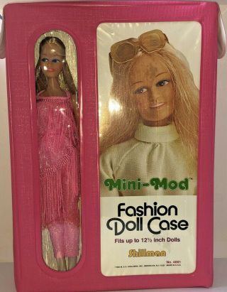 Vintage Shillman Mini - Mod Fashion Doll Case With Doll And Accessories 1980