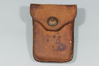 Us Pre Ww1 Rimmed Eagle Snap Garrison Belt Leather Ammo Pouch Case.  Rare