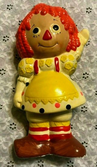 Vintage Raggedy Ann Ceramic Piggy Bank (8 Inches Tall) Very Rare Not Andy