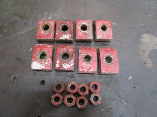Ih Farmall H Sh M Sm Md Smta Set Of 8 Rear Wheel Clamps And Nuts Antique Tractor