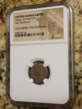 Ngc Eastern Roman Empire Ae3 Nummus " Valens " 364 - 378 Ad Rare " Late Empire " Coin