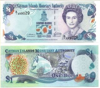 Cayman Islands 1 Dollar (500th Anniversary) Cv=$35.  00,  2009.  P - 159,  Unc Rare
