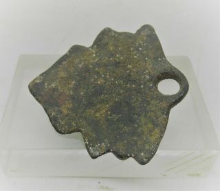 DETECTOR FINDS ANCIENT ROMAN BRONZE PENDANT IN THE FORM OF A BEARDED GOD RARE 2