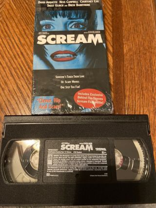 Scream Vhs Wes Craven Courtney Cox Rare Blue Cover Art Horror Scary