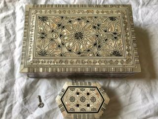Indian Vizagapatam,  Inlaid,  Wood,  Mother Of Pearl Boxes For Restoration