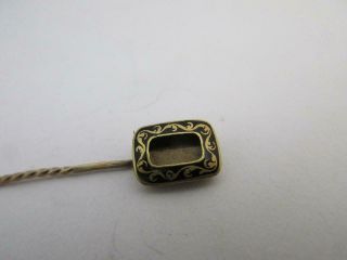 Antique Georgian 15ct Gold Enamel Mourning Stick Pin 5 X 0.  7 Cm 2 X 0.  3 " K81