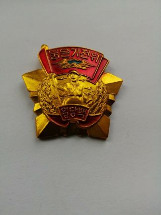 North Korea Dprk Military Rare Badge Propaganda Pin