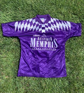 Vintage Retro 80’s Adidas Fk Austria Memphis Soccer Jersey Rare Size Large