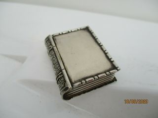 An Antique Vintage Silver Plated Snuff Box in the form of a Book. 2